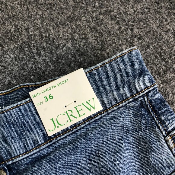 J Crew Denim Shorts Womens 36 Blue Mid Length High Rise 7" Inseam Mom Jorts - Picture 2 of 10